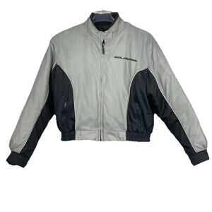 Vintage Honda Goldwing Jacket Womens L Gray Black Quilted Liner Biker Motorcycle